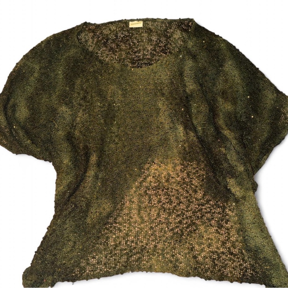 Mixed Green Vintage Knit Flowy Top